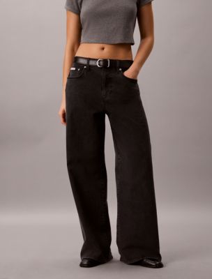 Женские джинсы Calvin Klein Wide Leg, цвет: Угольный — фото 2