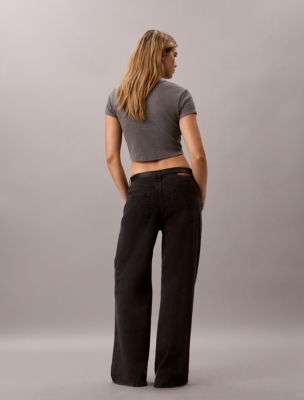Женские джинсы Calvin Klein Wide Leg, цвет: Угольный — фото 5