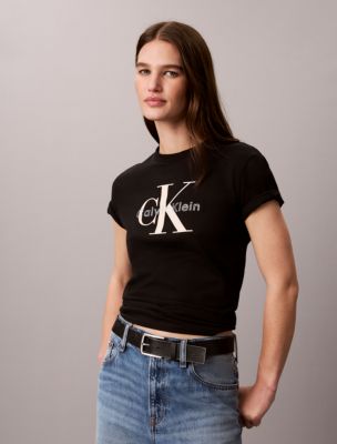 Rhinestone Monologo Classic Tee, Black