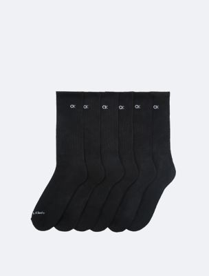 Cushion 6 Pack Crew Socks, Black