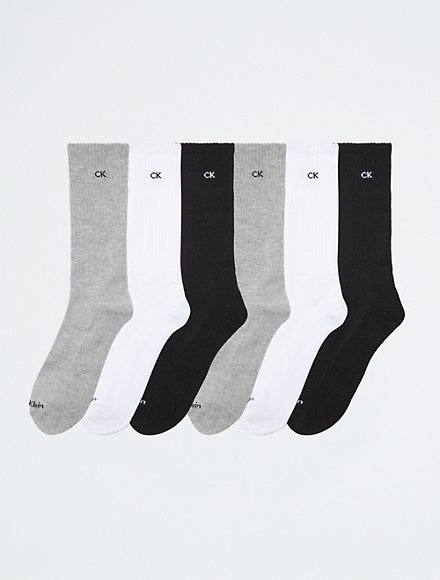 for Men Mens Clothing Underwear Socks Calvin Klein 6-pack Quarter Length Socks in Black White 