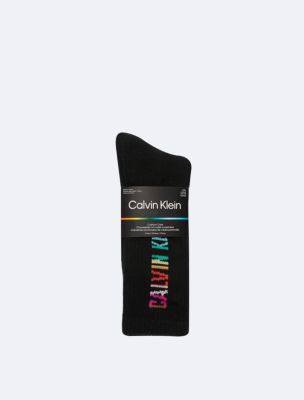 Pride Cushion 2-Pack Crew Socks, Black/White