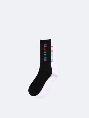 Pride Cushion 2-Pack Crew Socks, Black/White