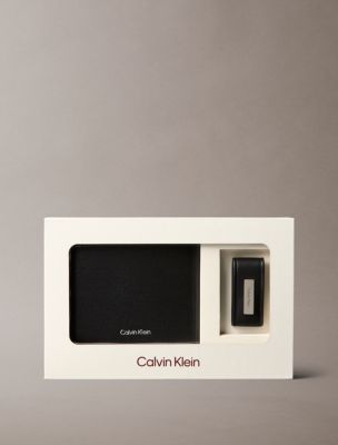 Refined Leather Bifold Wallet + Money Clip Set, Black