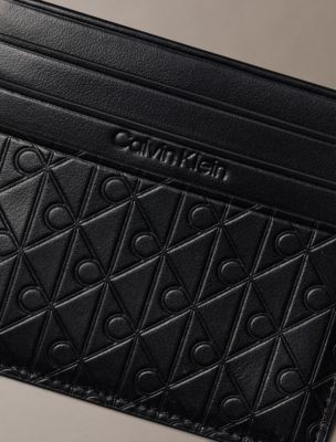 Картхолдер с чехлом Calvin Klein с логотипом-эмблемой по всей поверхности, цвет: Чёрный — фото 4