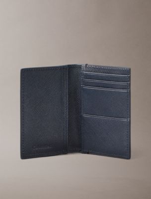 Мужской кошелёк Calvin Klein Refined Saffiano Compact Bifold Wallet, цвет: Синий — фото 3