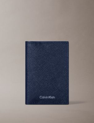 Refined Saffiano Compact Bifold Wallet, Blue Nights