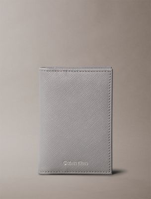 Refined Saffiano Compact Bifold Wallet, Titanium