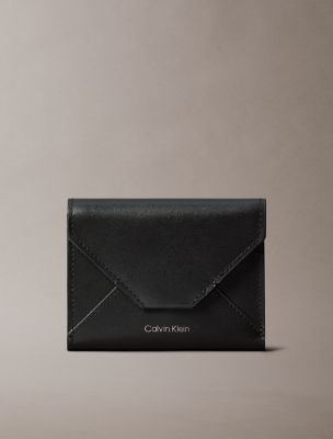 Leather Envelope Bifold Wallet, Black