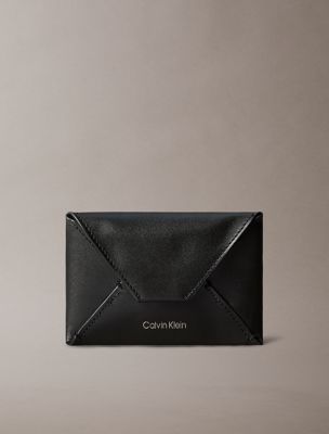 Leather Envelope Card Case, Black