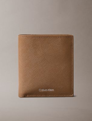 Refined Saffiano Slim Bifold Wallet, Caribou