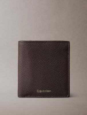 Foil Embossed Logo Slim Bifold Wallet, Chocolate Martini