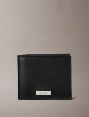 Plaque Logo Bifold Wallet, Black