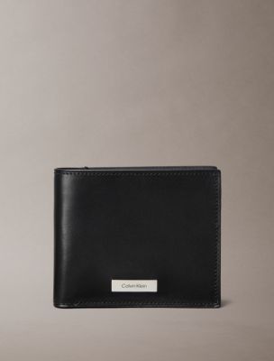 Plaque Logo Bifold Wallet, Black