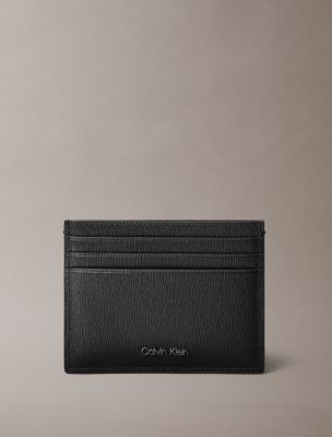 Saffiano Leather Card Case, Black