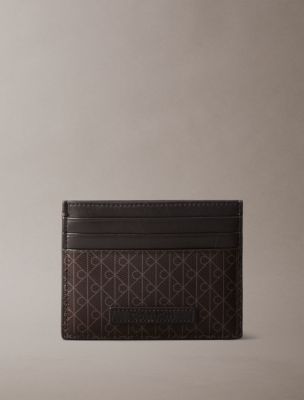 Allover Emblem Logo Card Case, Mulch