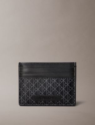 Allover Monogram Logo Card Case, Black