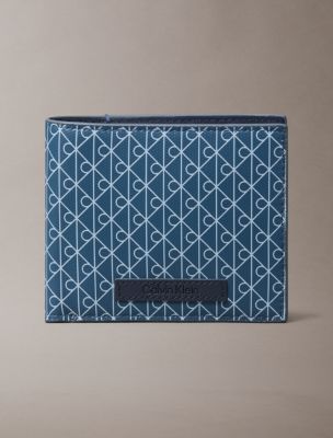 Allover Emblem Logo Bifold Wallet with Coin Pouch, Blue Nights