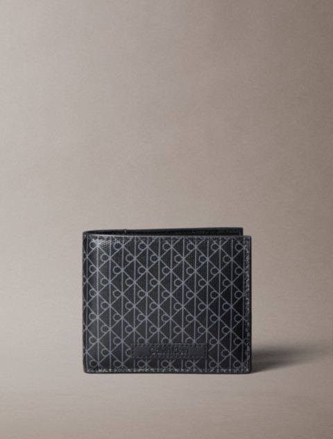 Мужские кошельки Calvin Klein Allover Emblem Logo Bifold Wallet with Coin Pouch