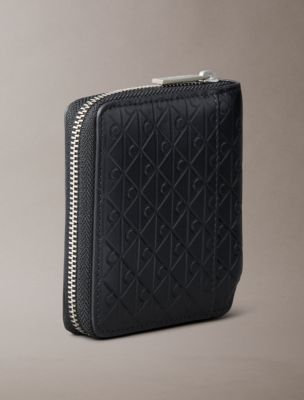 Embossed Allover Emblem Logo Zip Wallet | Calvin Klein