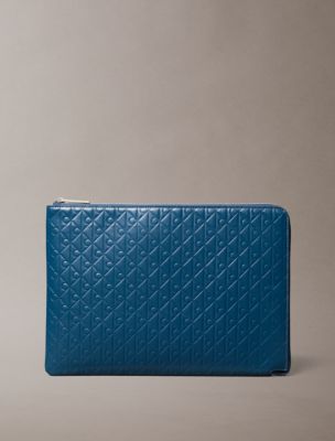 Embossed Monogram Logo Zip Pouch, Moonlit Ocean