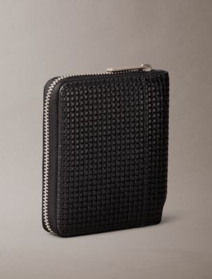 Мужские кошельки Calvin Klein Embossed Woven Zip Billfold Wallet — фото 2