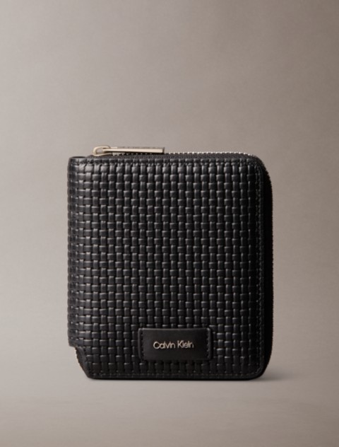Мужские кошельки Calvin Klein Embossed Woven Zip Billfold Wallet