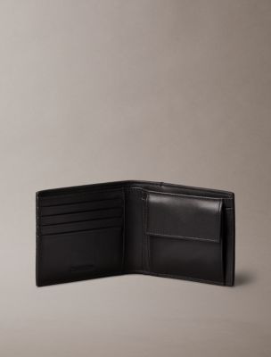 Мужской кошелёк Calvin Klein Embossed Woven Billfold Coin Wallet, цвет: Чёрный — фото 2