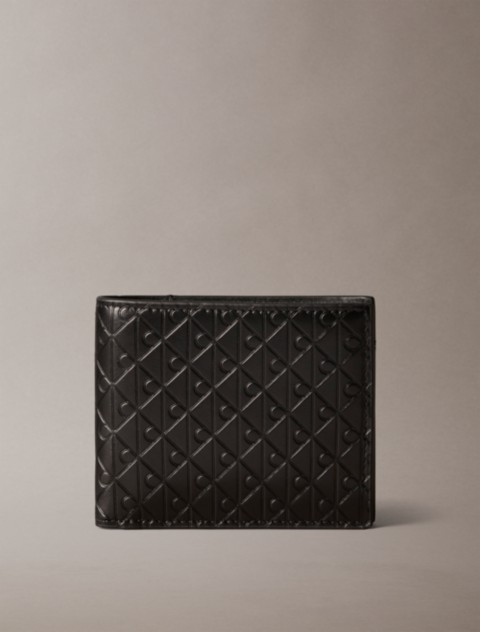 Мужские кошельки Calvin Klein Embossed Allover Monogram Bifold Wallet with Coin Pouch