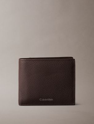 Foil Embossed Logo Bifold Wallet with Coin Pouch, Chocolate Martini