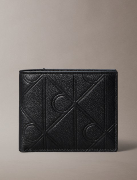 Мужские кошельки Calvin Klein Embossed Emblem Logo Bifold Wallet with Coin Pouch