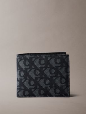 Allover Monogram Bifold Wallet, Black Aop