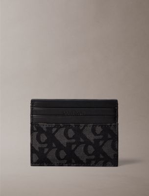 Allover Monogram Card Case, Black Aop