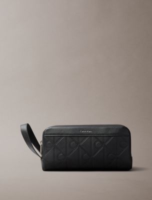 Embossed Emblem Logo Dopp Kit, Black