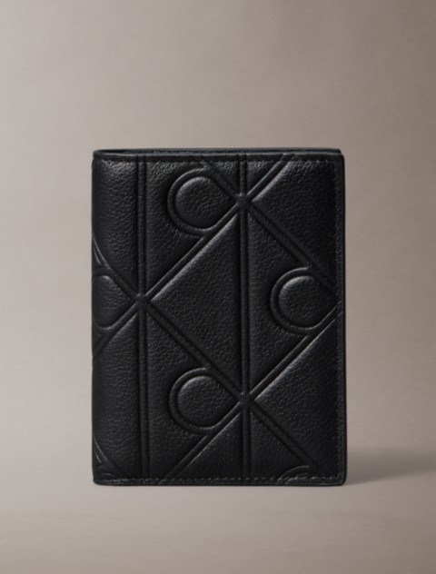 Мужские кошельки Calvin Klein Embossed Emblem Logo Slim Bifold Wallet