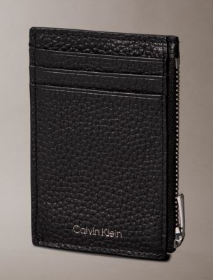 Мужские кошельки Calvin Klein Foil Embossed Logo Zip Card Case — фото 3
