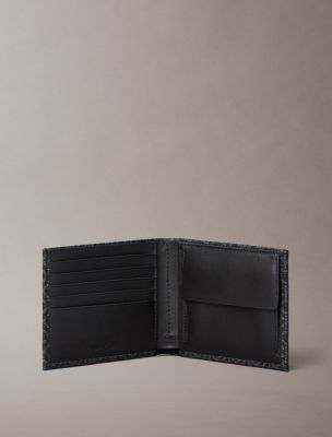 Мужской кошелёк Calvin Klein Allover Monogram Logo Bifold Wallet with Coin Pouch, цвет: Чёрный — фото 2