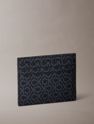 Мужские кошельки Calvin Klein Pebbled Monogram Card Case — фото 2