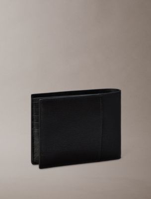 Мужской кошелёк Calvin Klein Emblem Logo Hardware Trifold Coin Wallet, цвет: Чёрный — фото 2