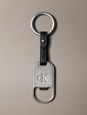 Monogram Logo Bottle Opener Key Fob, Black