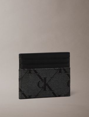 Кошелёк Calvin Klein Monogram Jacquard Card Case, цвет: Чёрный / Тёмный теневой — фото 2