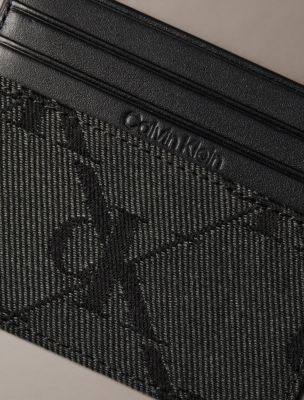 Кошелёк Calvin Klein Monogram Jacquard Card Case, цвет: Чёрный / Тёмный теневой — фото 3