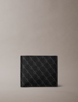 Мужской кошелёк Calvin Klein Textured Monogram Coin Wallet, цвет: Чёрный — фото 1