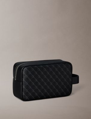 Мужские несессеры Calvin Klein Textured Monogram Dopp Kit, цвет: Чёрный — фото 2