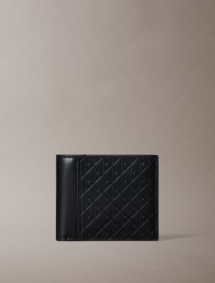 Allover Emblem Logo Bifold Wallet with Coin Pouch, Black