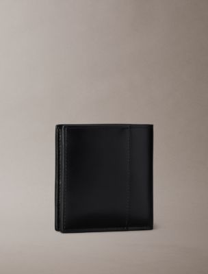 Мужской кошелёк Calvin Klein Allover Emblem Logo Trifold with Coin Pouch, цвет: Чёрный — фото 2