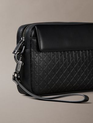 Мужская сумка Calvin Klein Allover Emblem Logo Pouch, цвет: Чёрный — фото 3