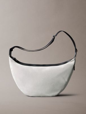 Canvas Crescent Sling Bag, Cloud Dancer