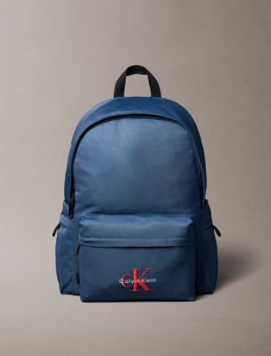 Nylon Monogram Logo Round Backpack, Moonlit Ocean