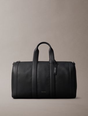 Leather Large Duffle Bag, Black